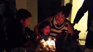 Singing Happy Birthday.