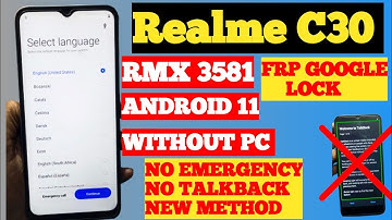 Realme C30 (RMX3581) Frp Lock Bypass 10000% Working Android 11  New Method | realme c30 frp bypass