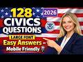 128 Civics Questions 2026 for US Citizenship Interview – Large Font &amp; Easy Answers for Mobile Study