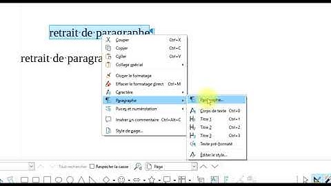 les bonnes pratiques pour un retrait de paragraphe dans WRITER de LibreOffice 7
