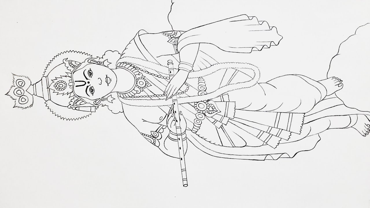 How to draw shri Krishna drawing easy || bal Krishna drawing || Krishna  Janmashtami - YouTube