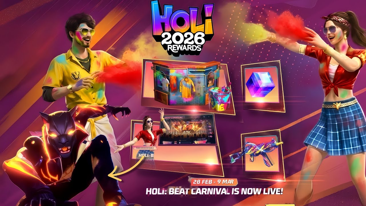 Holi Beat Carnival Event All Free Rewards 🤯 In Telugu | Beat Carnival Event Free Rewards |Holi Event