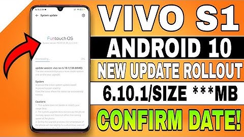 VIVO S1 ANDROID 10 UPDATE | VIVO S1 NEW UPDATE | VIVO S1 FUNTOUCH OS 10 UPDATE |VIVO NEW UPDATE 2020
