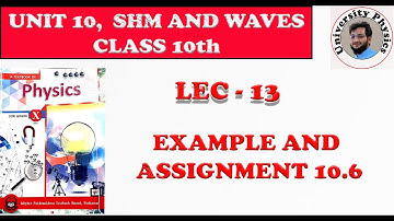 Example and assignment 10.6 class 10 physics kpk textbook board | Chapter 10 | SHM and waves