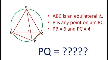 ABC is an equilateral triangle. P is any point on arc BC. Line segment AP and BC intersect at Q.