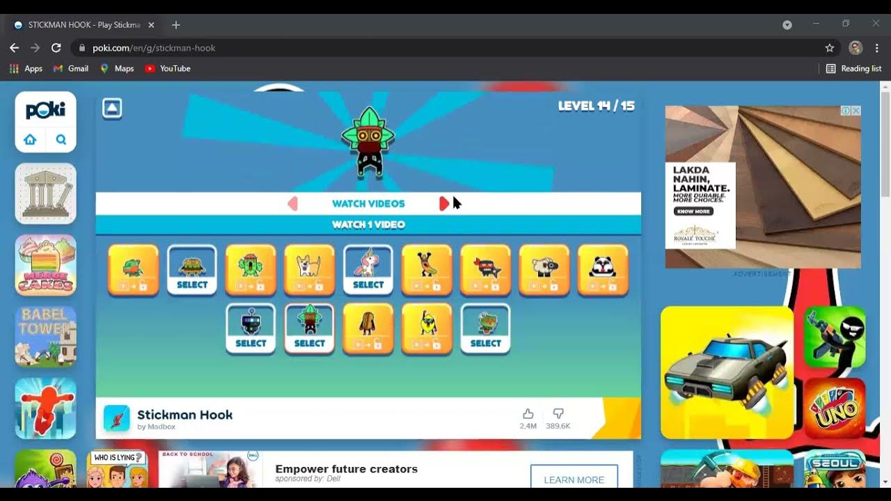 Stickman hook characters unlocked YouTube