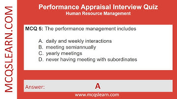 Performance Appraisal MCQ Questions Answers PDF | Performance Appraisal Class 9-12 Notes Ch 14 MCQs