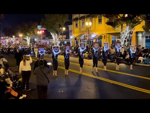 Monache High School Marauders Marching Band and Color Guard - Porterville Christmas parade, 2023