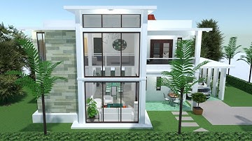 Planner 5D Build: Modern Two Storey House Design with High Ceiling
