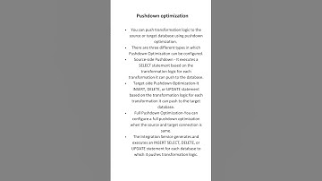 Pushdown Optimization in informatica cloud 2025#informaticaiics #etl #easy #interviewpreparation