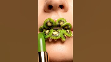 Kiwi Fruit Lipstick Transformation 💄 | AI ASMR Lip Art #ai #asmr #aiart #satisfying #beauty