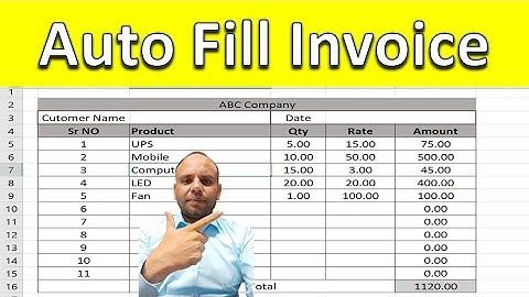 how to create auto fill invoice in excel