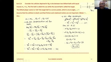Consider the collision depicted in fig. to be between two billiard balls with equal masses m1 = m2.
