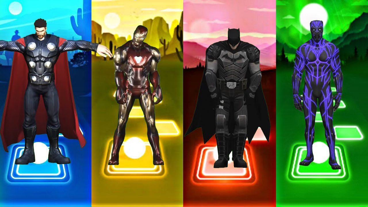 Tiles Hop EDM Rush - Thor vs Ironman vs Batman vs Blackpanther