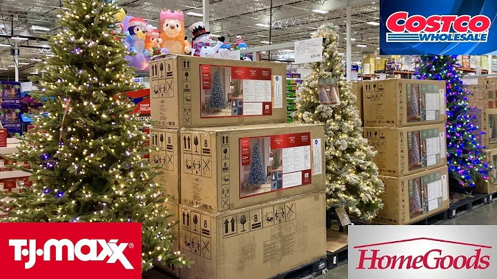 TJ MAXX COSTCO HOMEGOODS CHRISTMAS DECORATIONS DECOR TREES SHOP WITH ME SHOPPING STORE WALK THROUGH