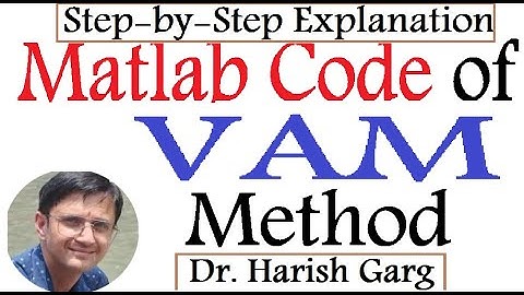 Matlab Code of VAM Method in Transportation Problem