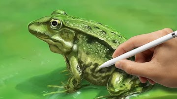Drawing a common frog | Procreate time-lapse painting
