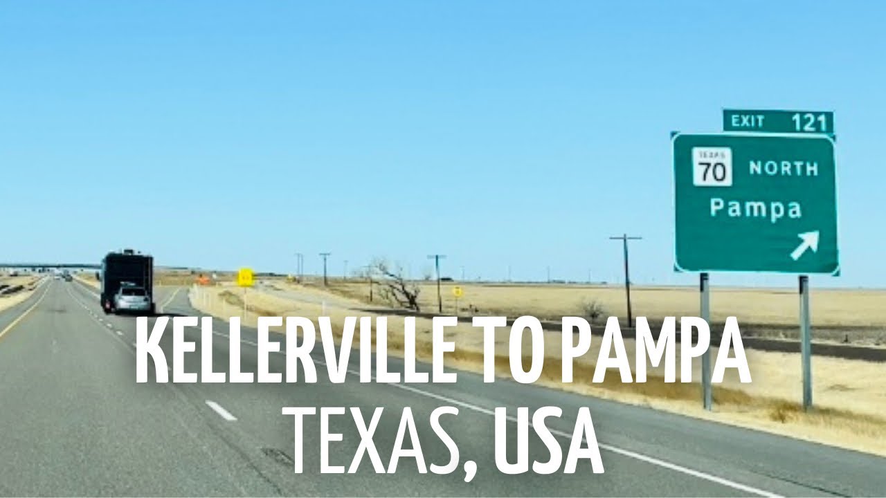 Driving from Kellerville to Pampa, I-40 West, Texas, USA