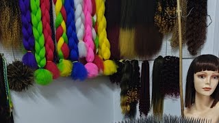 African Synthetic wig making, pre-processing: color mixing. Wig making skills. Handmade. (590)