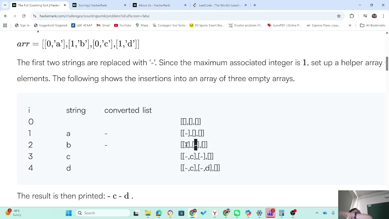 Hackerrank: The Full Counting Sort