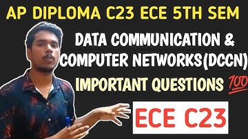 Data communication & computer network| Ap diploma C23 ece 5th sem DCCN important questions|