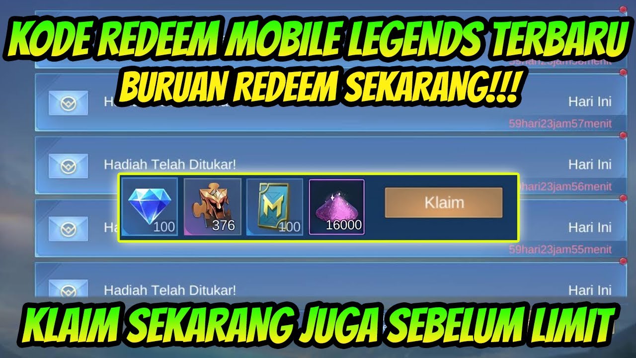BURUAN REDEEM! 2 KODE REDEEM ML HARI INI - KODE REDEEM MOBILE LEGENDS ...