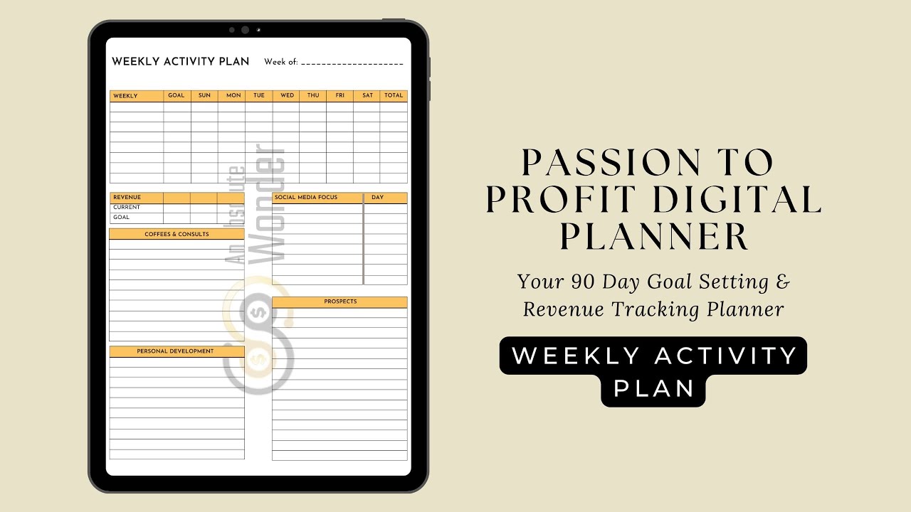 Weekly Activity Plans Passion to Profit Planner 2025 - YouTube