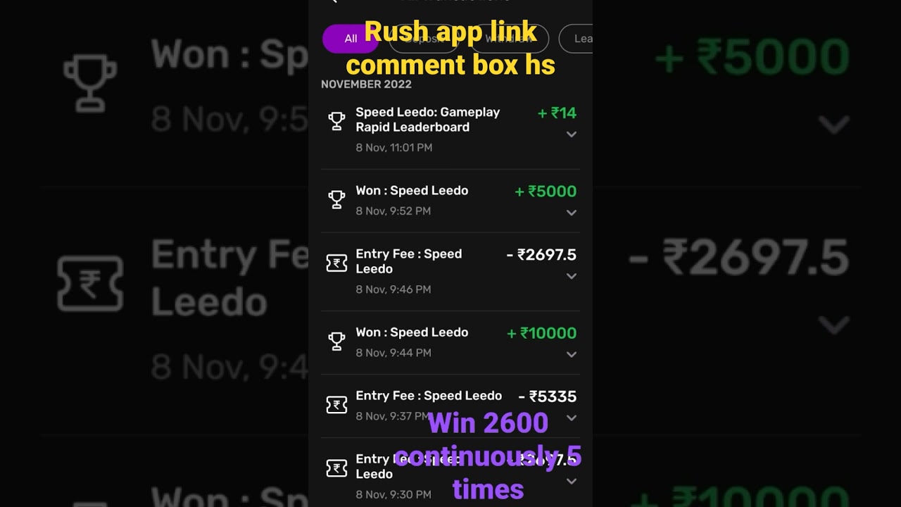rush app game best earn app// 