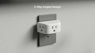 TROND Multi Plug Outlet Extender- Electrical Wall Splitter, 3 Way Angled Wall Outlet Adapter