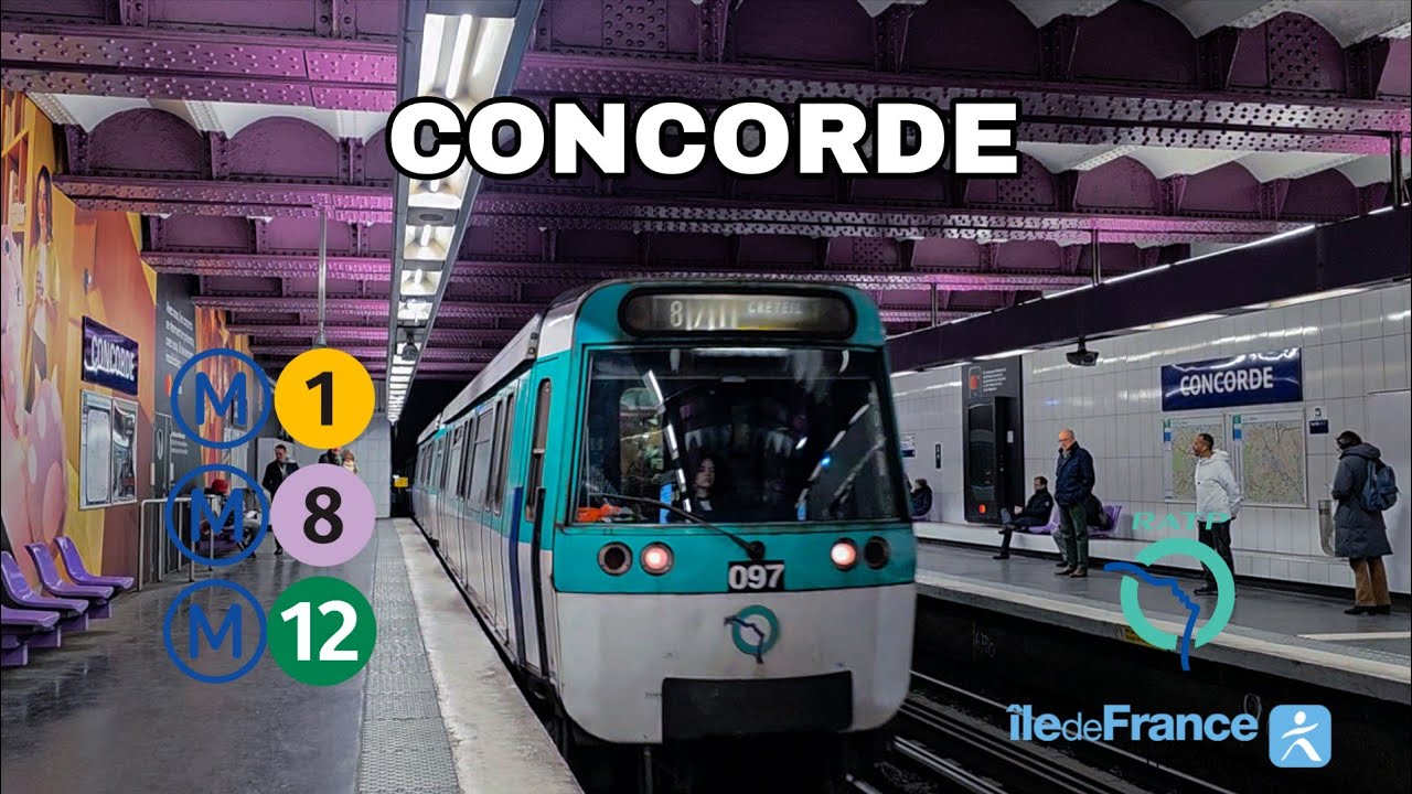 Concorde avec 3 Correspondances Métro Parisien