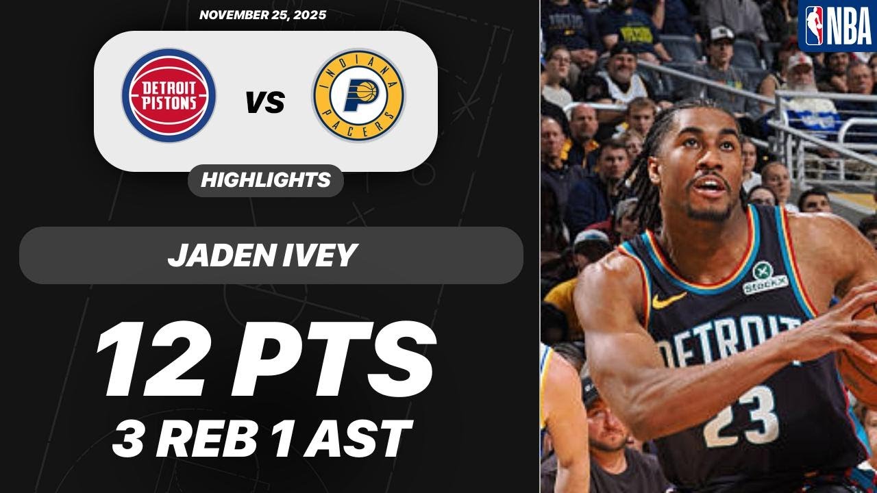 Jaden Ivey vs Indiana Pacers | 12 PTS 3 REB 1 AST | NBA 11-24-2025 Highlights