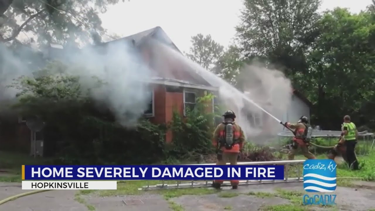 Hopkinsville home severely damaged in fire - YouTube