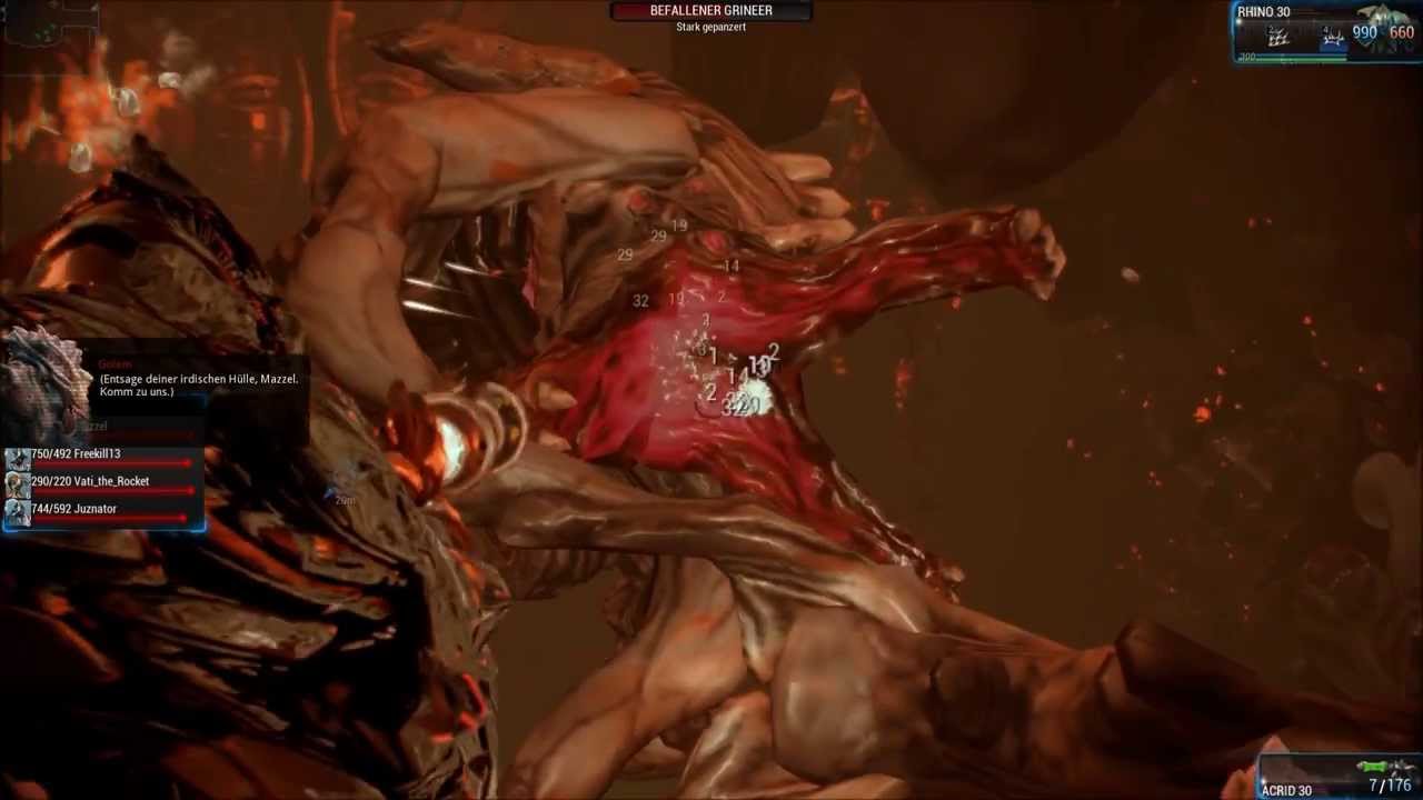 Warframe - 4 Rhinos vs. J-2000 Golem (Lephantis)