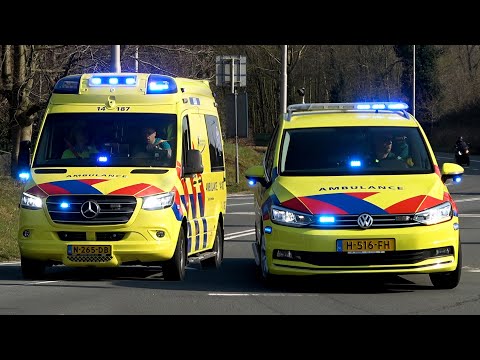 [2x Luchthoorn] [Solo-] Ambulances & Politie Noodhulp met spoed in Huizen & Blaricum