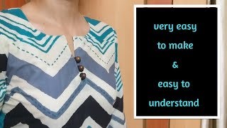 Very Easy Round Neck With 3 Buttons/Cutting and Stitching/For Beginners screenshot 5