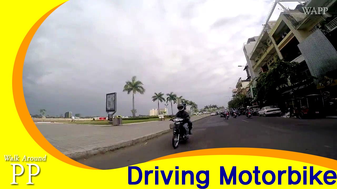 Driving Motorbike around Phnom Penh, Cambodia #1 (GoPro)