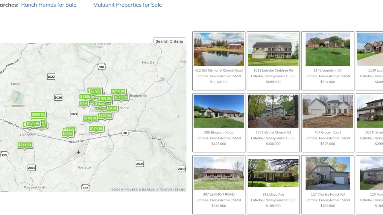 Quick Search Now Available Houses for Sale in Greensburg Latrobe Irwin