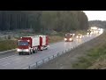 Polish firefighters travelling thru Sweden to fight wildfires up north july 21 2018