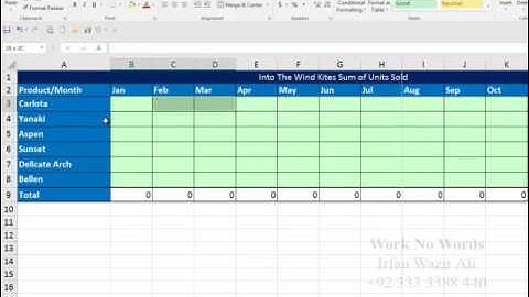 3D Sum    Excel 2013  Urdu Tutorials by Irfan Bakaly
