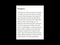 Kangaroo, paragraph writing words 100-110, Cambridge curriculum, paragraph learning