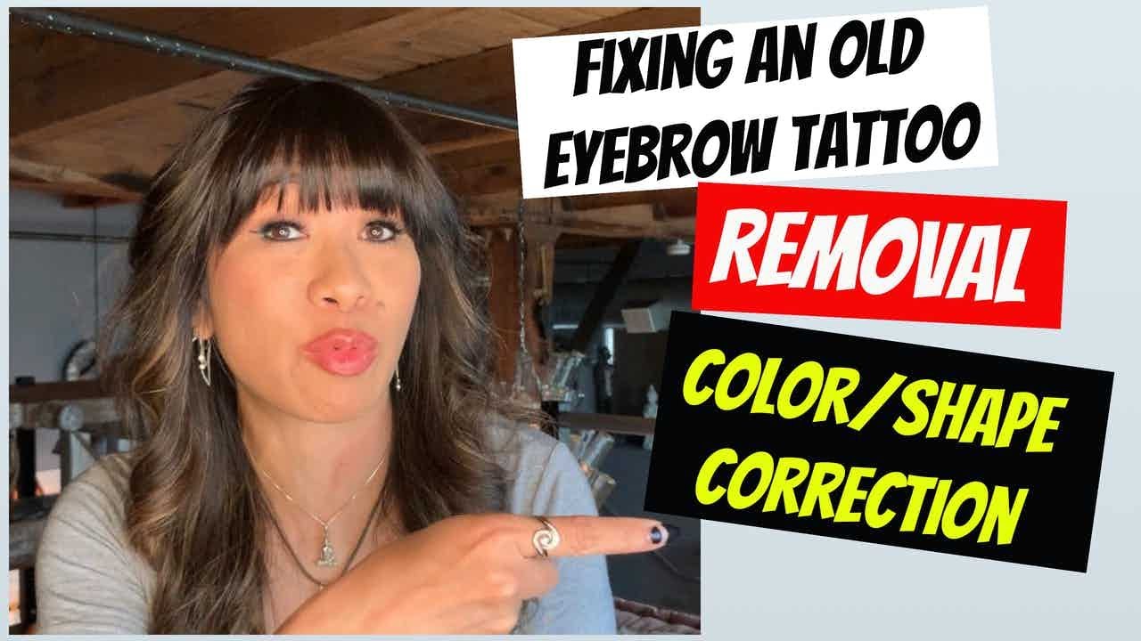 How to Remove Old and Dark Eyebrow Tattoo! - YouTube