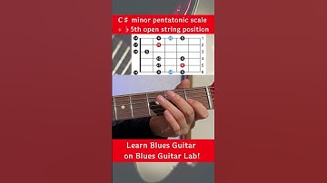 How to play C♯ minor pentatonic scale in open string position #guitarlessons #guitarscales #shorts