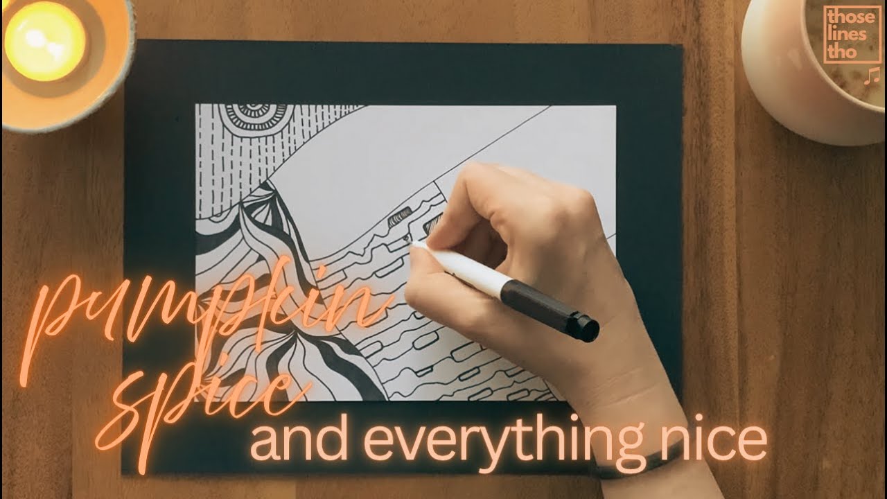 Calm Relaxation Drawing with Candles and Pumpkin Spice