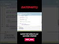 SQL DATEPART() Function Explanation In Telugu