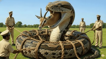 How the heroic rescue team subdued a giant python and saved a zebra