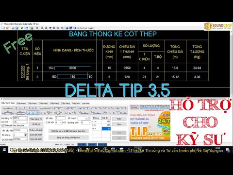 Tải Và Cài Đặt Phần Mềm DELTA TIP 3.5 Cách Sử Dụng Khi Thống Kê Cốt Thép Xây Dựng | Steel statistics