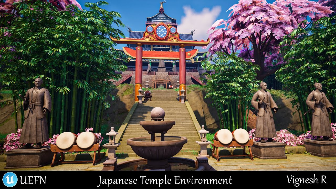 Speed Level Design – Stunning Japanese Temple in Fortnite UEFN 🌸 Unreal Engine Showcase