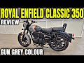 Royal Enfield Classic 350 Gun Grey Colour Detailed Review 2026 🔥| Engine, Mileage, Price, Features 