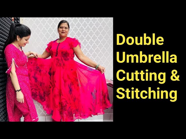 Full gher umbrella gown cutting and stitching in hindi by naaz - YouTube