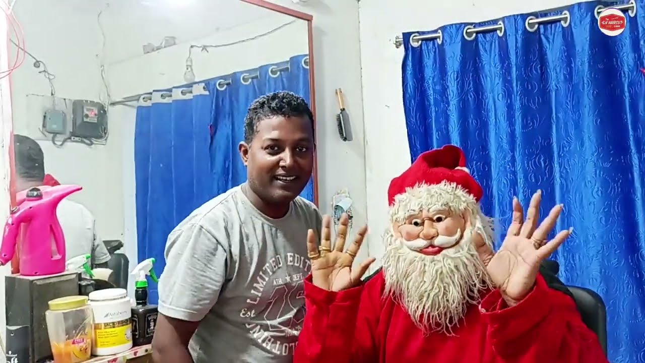 সেলুনে শান্তা দেখুন | Santa Claus Makeup | women Santa makeup|  